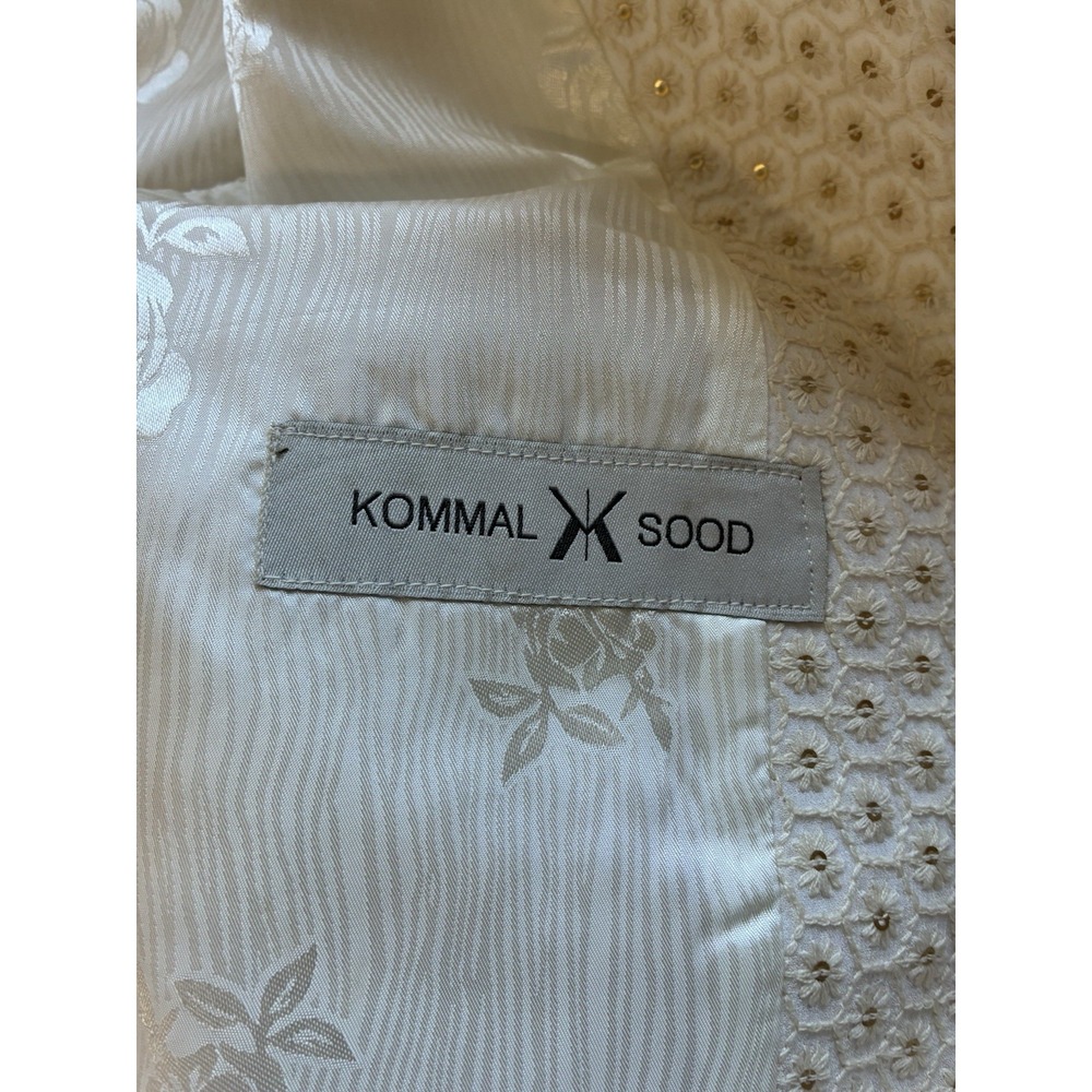Kommel Sood Designer Nehru Jacket Sz 42R White Wedding‎ Groomsman Cotton Silk - Picture 6 of 10